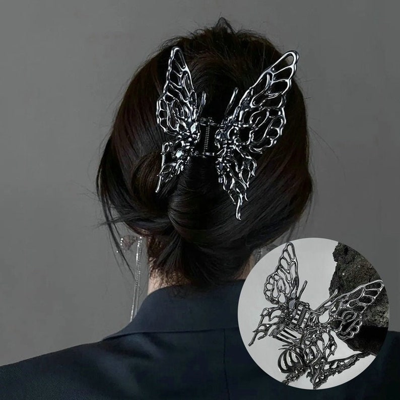 Metal Liquid Butterfly Hair Clip Summer Hair Claw Hair - Etsy