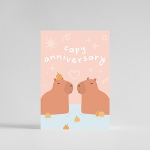 Capy Anniversary Capybara Greeting Cards - Cute Love Fun Modern Animals Card