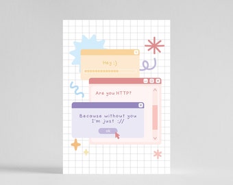Are you HTTP? Because Without You I'm Just :// - Cute Fun Modern Anniversary Valentine's Greeting Cards For him or Her