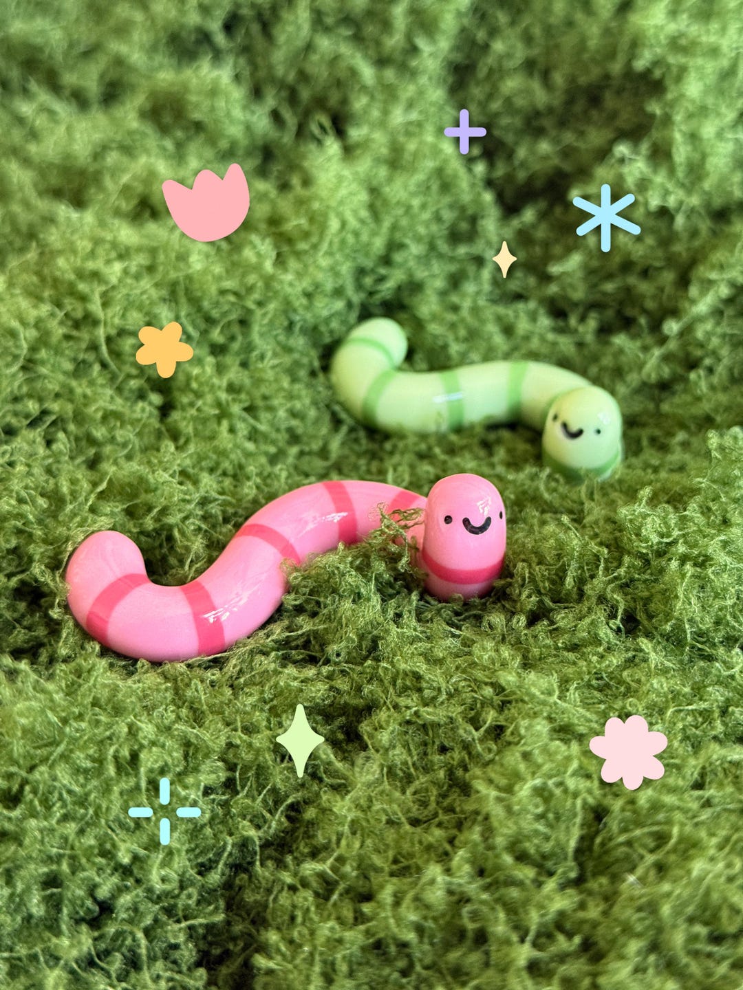 Worm Desk Buddy - Adopt A Mini Earthworm, Handmade Ring Holder, Pen ...