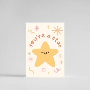 You're A Star - Any Occasion Celebration Cute Pastel Gradient Stars Fun Greeting Card