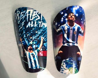 Custom Shin Guards Soccer Messi 4, Lightweight and Unique Designs for Adults and Children, X Small, Small, Medium and Large