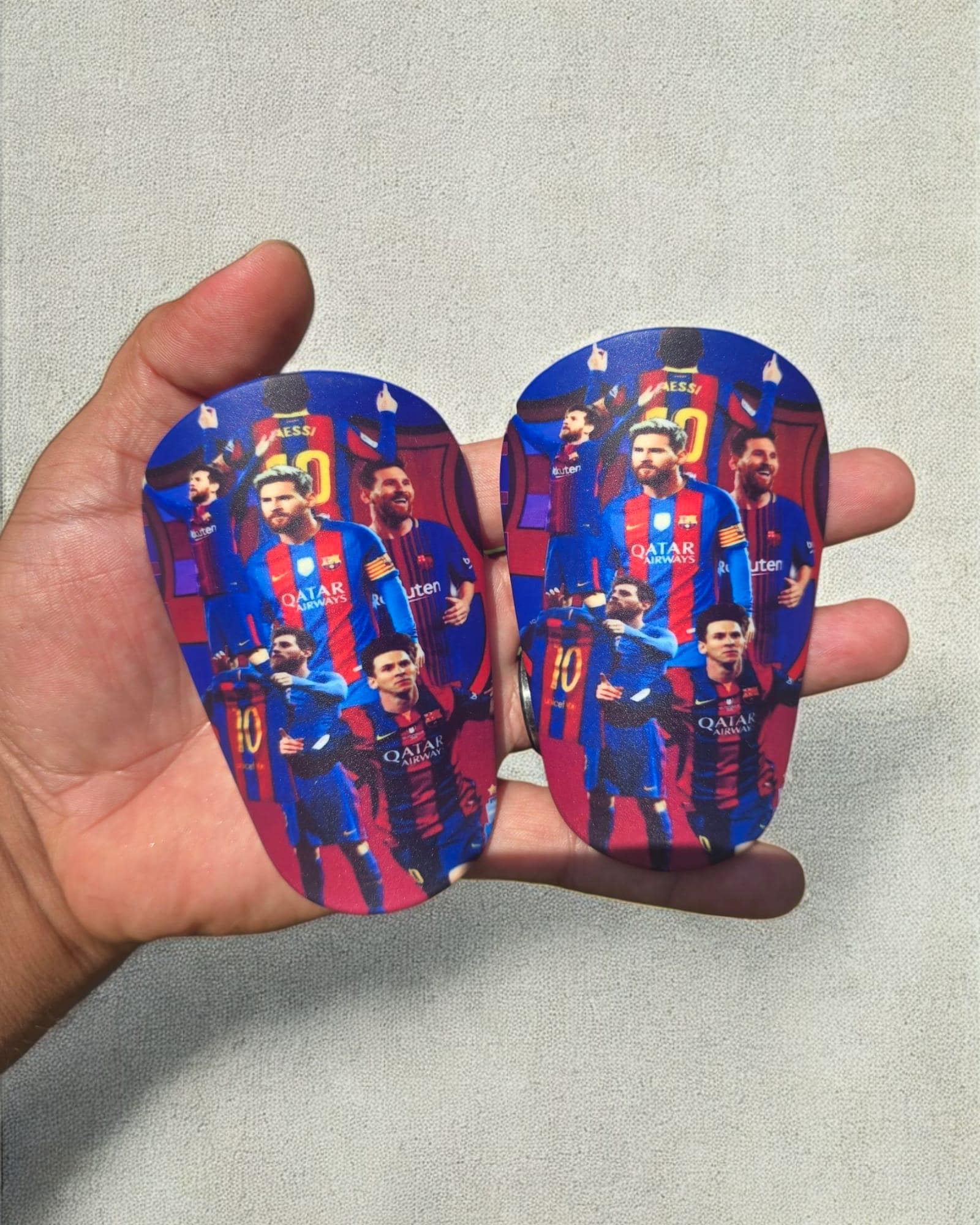 Mini soccer shin guards WITH MESSI DESIGN