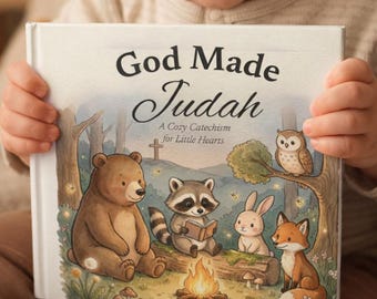 Personalized Christian Baby Book, God Made Me Catechism Book for Kids, Baptism Gift, Baby Shower Gift, Dedication Gift, Faith Keepsake