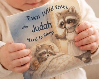 Even Wild Ones Need Sleep, Personalized Bedtime Book for Kids Toddlers Babies, Custom Name Baby Board Book, First Birthday Gift