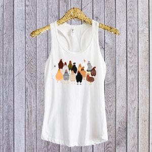 Chicken lover tank top, chicken tank top, chicken breeds shirt, farmer tank top, different kinds of chickens