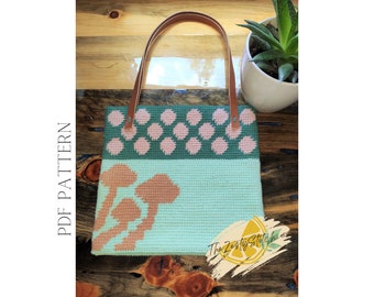 Crochet Pattern - Mushroom Troop Bag - Tapestry Crochet - PDF Download