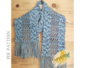 Crochet Pattern - Mermaid Waves Scarf - Breezy Scarf