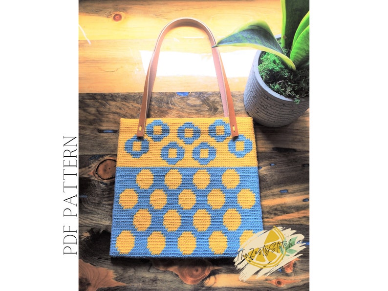 Crochet Pattern Sunny Days Bag Tapestry Crochet PDF Download image 1