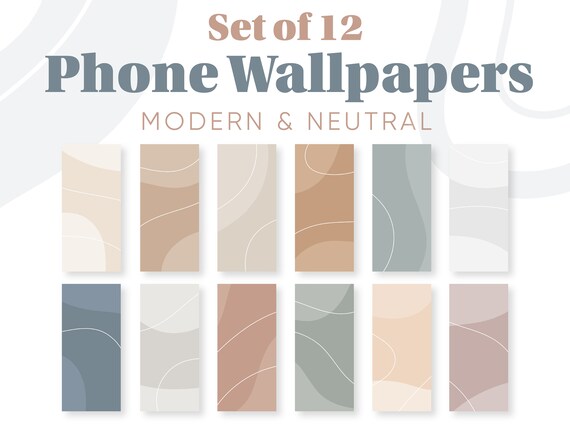 Conjunto de 12 fondos de pantalla del teléfono / Neutro - Etsy España Conjunto de 12 fondos de pantalla del teléfono / Neutro - Etsy España