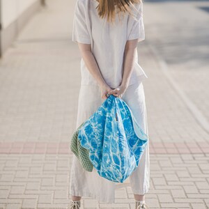 Tote bag, Shoulder Bag, Shoulder purse, Cotton Tote Bag, Reusable Tote Bag, Holiday bag, Beach bag, Large capacity bag, Summer Tote bag Aqua