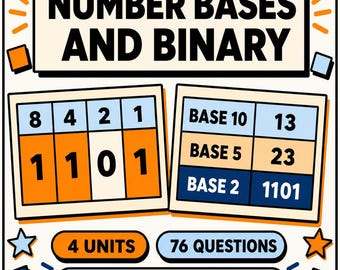 Binary and Number Bases Interactive Maths Lesson | Practice Questions with Answers | KS2 KS3 11 Plus | Home Education Digital Download