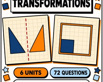 Transformations Interactive Maths Lesson | Workbook and Answers | Reflect Translate Enlarge | KS2 KS3 GCSE 11 Plus | Tutor Resource Download
