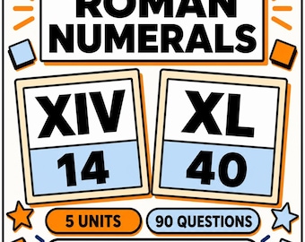 Roman Numerals Interactive Maths Lesson | Worksheets and Practice Questions | Year 4 Year 5 KS2 11 Plus | Home Education Digital Download