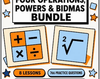 Four Operations and BIDMAS Interactive Lesson Bundle | Maths Workbook | Column Addition | KS2 KS3 11 Plus GCSE Foundation | Digital Download