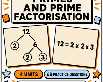 Prime Numbers and Factorisation Interactive Maths Lesson | Workbook with Answers | Factor Trees HCF LCM | KS2 KS3 GCSE 11 Plus | Homeschool