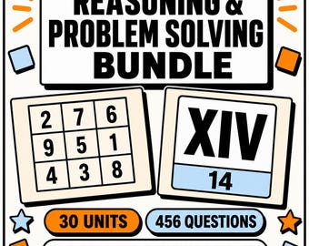 Reasoning and Problem Solving Maths Lesson Bundle | Practice Questions with Answers | Sudoku | KS2 KS3 11 Plus | Homeschool Digital Download