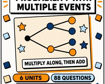 Probability Tree Diagrams Interactive Maths Lesson | Practice Questions with Answers | KS3 KS4 GCSE 11 Plus | Homeschool Digital Download