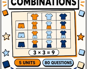 Combinations Interactive Maths Lesson | Worksheets and Practice Questions | Digit Cards | KS2 KS3 GCSE 11 Plus | Homeschool Digital Download
