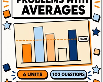 Averages Problem Solving Interactive Lesson | Mean Median Mode Range Maths Workbook | KS2 KS3 GCSE 11 Plus | Home Education Digital Download