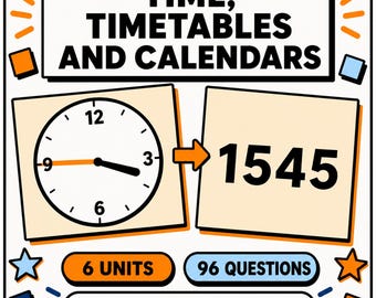 Telling the Time Interactive Maths Lesson | Timetable and Calendar Worksheets | Durations Leap Years | KS2 KS3 11 Plus | Homeschool Download