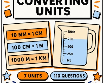 Converting Units Interactive Maths Lesson | Metric Measure Worksheets with Answers | Year 5 Year 6 KS2 KS3 | Home Education Digital Download