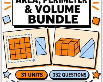 Area Perimeter and Volume Interactive Maths Lesson Bundle | Worksheets and Practice Questions | KS2 KS3 GCSE 11 Plus | Digital Download