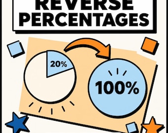Reverse Percentages Interactive Maths Lesson and Worksheets | Workbook with Answers | KS3 KS4 GCSE 11 Plus | Tutor Resource Digital Download