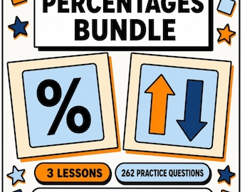 Percentages Interactive Maths Lesson Bundle | Workbook with Answers | Sale Prices | KS2 KS3 GCSE 11 Plus | Homeschool Digital Download