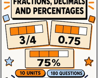 Fractions Decimals Percentages Conversions Interactive Maths Lessons | Workbook with Answers | KS2 KS3 GCSE 11 Plus | Home Education