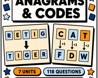 Anagrams and Codes Interactive Lesson | Verbal Reasoning Workbook with Answers | Year 4 Year 5 Year 6 KS2 | 11 Plus Digital Download