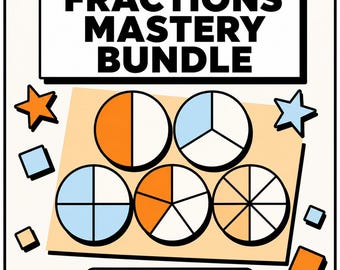 Fractions Interactive Maths Lesson Bundle | Revision Workbook and Worksheets | KS2 KS3 11 Plus GCSE Foundation | Homeschool Digital Download