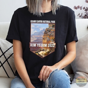 Custom Rim 2 Rim 2022 2023 Shirt, Personalized Grand Canyon National Park Rim To Rim R2R 2023 Hiking Wilderness Watercolor shirt