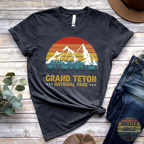 Grand Teton Shirt, Vintage Grand Teton National Park Wandern Camping Berg Shirt