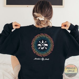 63 US National Park Name Back Crewneck Sweatshirt, All 63 Us National Park List Adventure Awaits Compass Back Sweatshirt