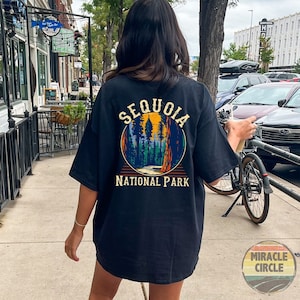 Sequoia 1717 Back Shirt, Sequoia National Park Monument Giant Sequoia Tree Garment-dyed Back Shirt