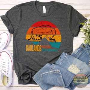 Badlands Crewneck Shirt, Badlands National Park NPS Camping Bison Buffalo Shirt