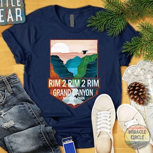 Rim To Rim To Rim Crewneck Shirt, Grand Canyon National Park R2R2R Arizona Camping Hiking Travel shirt