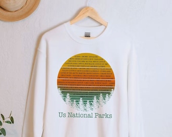 63 US National Park Sweatshirt, Hiking Check List in U.S. National Parks Sweatshirt
