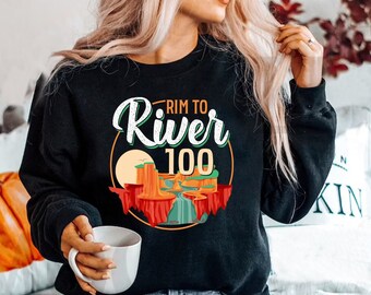 Rim 2 River 100 Crewneck Sweatshirt, Grand Canyon National Park Rim To River 100 Hiking Mountain Sweatshir