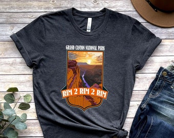 Custom Rim To Rim To Rim Shirt, Personalized Grand Canyon R2R2R Hiker Medal National Park Hiking Camping shirt