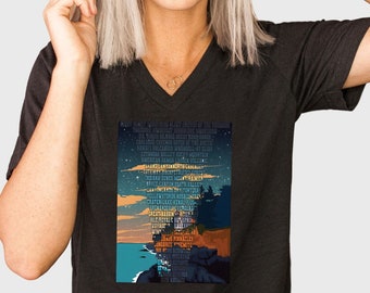 63 Greatest Hikes National Parks Unisex V-Neck Shirt, Outdoor Explorer Gift, 63 National Parks V-Neck Shirt