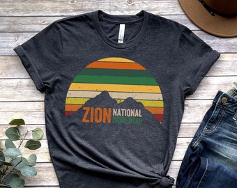 Zion Shirt, Vintage Zion National Park Camping Zion Art Zion Poster Mountain Shirt