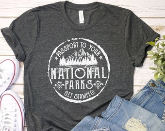 National Park Stamp Shirt, USA National Park Passport Stamp Camping Mountain shirt