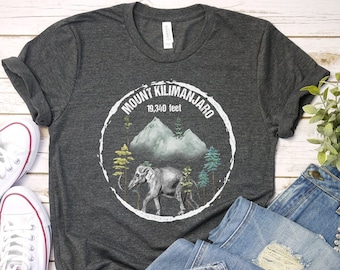 Mount Kilimanjaro Shirt, Mount Kilimanjaro Medal National Park Hiker Medal Hiking Camping Elephant shirt