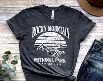 Rocky Mountains Shirt, Vintage Rocky Mountains National Park Camping Hiking shirt