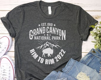 Custom Rim 2 Rim 2024 Shirt, Personalized Grand Canyon National Park Rim To Rim R2R Hiking shirt