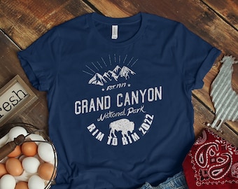 Custom Grand Canyon Crewneck Shirt, Personalized Rim to Rim 2022 2023 Grand Canyon National Park Arizona Camping Hiking shirt