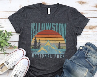 Yellowstone Crewneck Shirt, Vintage Mountain Yellowstone National Park NPS Camping Shirt, Dutton Ranch Shirt