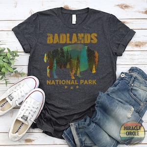 Badland Crewneck Shirt, Badland National Park Buffalo Bison South Dakota Shirt